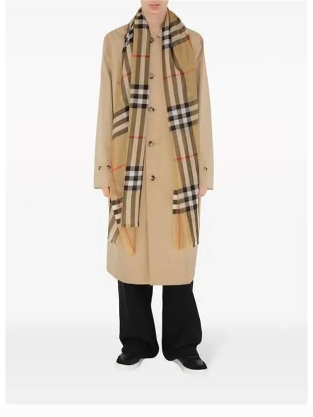 Check Wool Silk Scarf Beige - BURBERRY - BALAAN 4