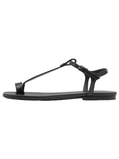 Women's Toe Ring Detail Leather Sandals Black - BURBERRY - BALAAN 2