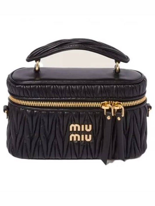 Logo Matelasse Nappa Leather Tote Bag Black - MIU MIU - BALAAN 2