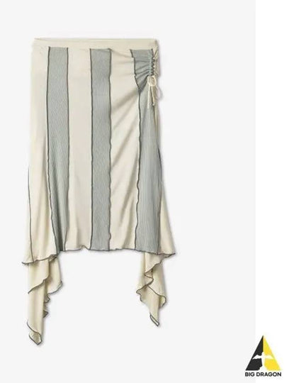 Striped Print Drape Asymmetric Skirt A088370GRCF - DIESEL - BALAAN 2