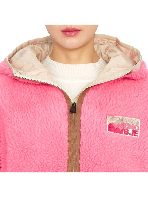 Teddy Zip-Up Hoodie Pink - MONCLER - BALAAN 9