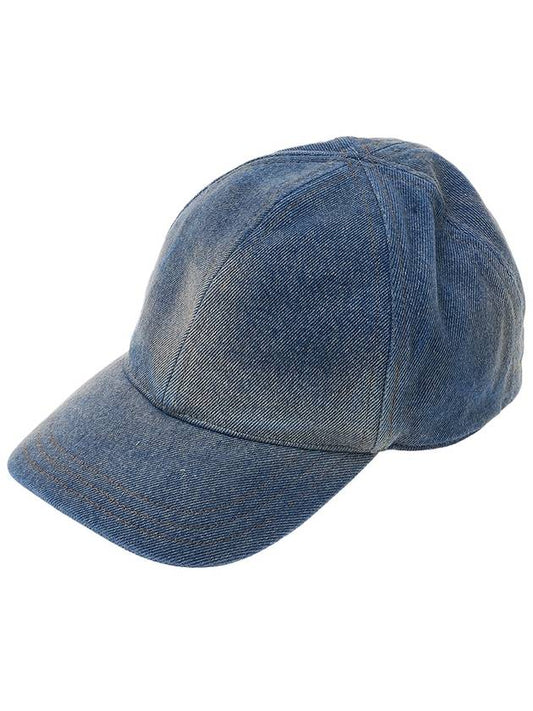 side triangle logo denim ball cap light blue - PRADA - BALAAN 2