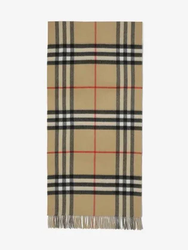 Reversible Checked Cashmere Scarf Beige - BURBERRY - BALAAN 2