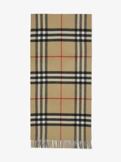 Reversible Checked Cashmere Scarf Beige - BURBERRY - BALAAN 2