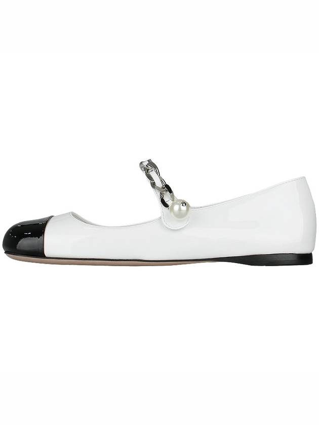 Patent Leather Ballerina Black White - MIU MIU - BALAAN 4