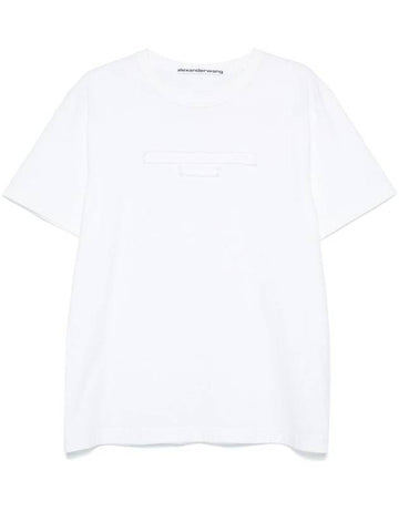 Alexander Wang Distressed Logo Cotton Jersey Unisex T-Shirt Clothing - ALEXANDER WANG - BALAAN 1