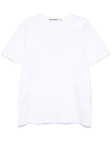 Alexander Wang Distressed Logo Cotton Jersey Unisex T-Shirt Clothing - ALEXANDER WANG - BALAAN 1