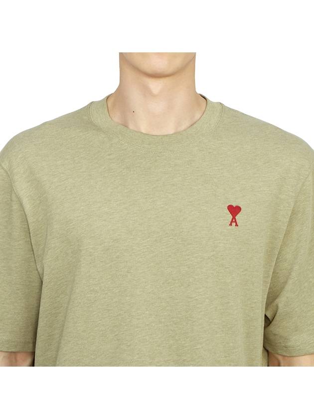 Small Heart Logo Boxy Fit Short Sleeve T-Shirt Heather Sage - AMI - BALAAN 6