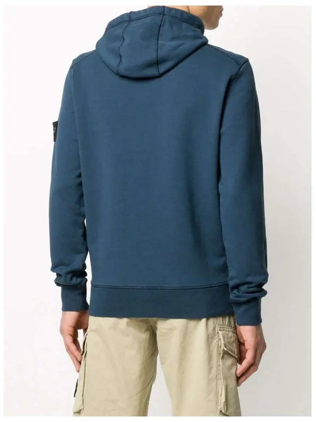 Wappen Patch Garment Dyed Hoodie Blue - STONE ISLAND - BALAAN 4