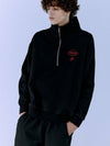 F High Neck Half Zip Up Sweatshirt Black - FANGOH - BALAAN 5