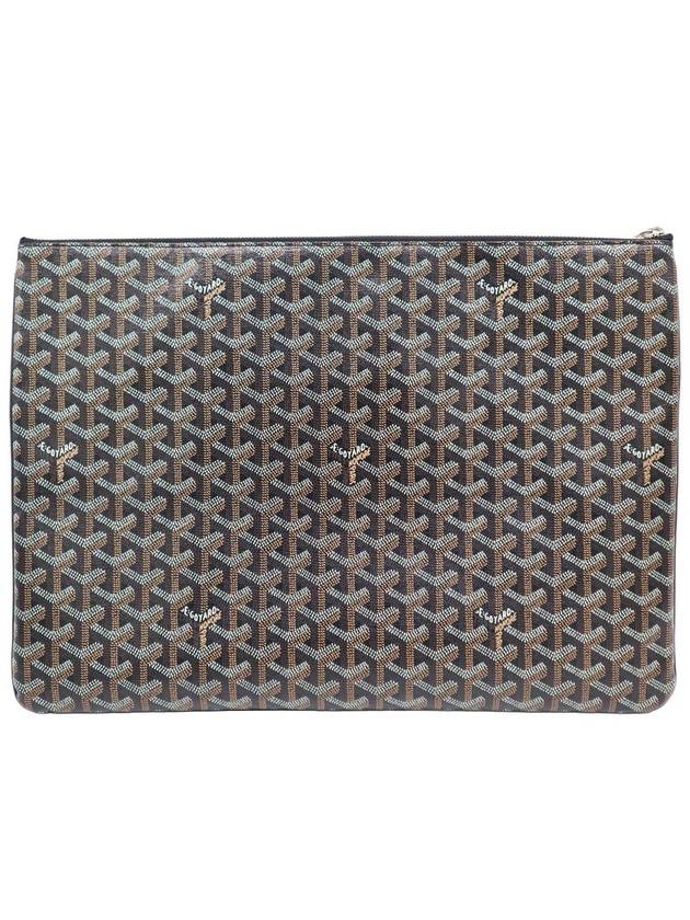 Men s Leather Clutch Bag Black Goyard APMSENAT2 GM 01 Goyardin Canvas Senna - GOYARD - BALAAN 4