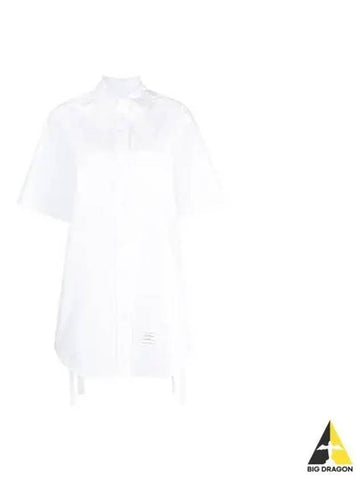 Women s Logo Label Cotton Shirt One Piece White FDSD91A F0184 - THOM BROWNE - BALAAN 1