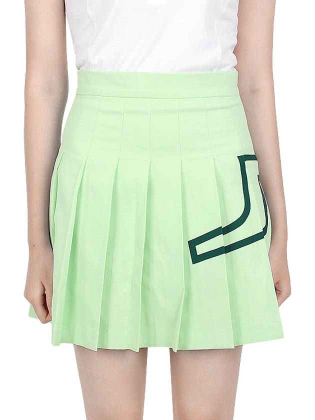 Women's Naomi Pleated Skirt Green - J.LINDEBERG - BALAAN 2