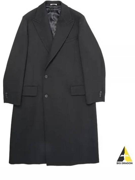 DOUBLE CLOTH HARD TWIST CARSEY CHESTERFIELD COAT Black A23AC01KW - AURALEE - BALAAN 1