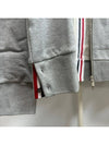 Center Back Stripe Cotton Zip Up Hoodie Light Grey - THOM BROWNE - BALAAN 6