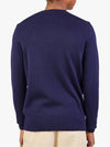 Men's Mini Heart Logo Merino Wool Knit Top Dark Navy - AMI - BALAAN 6