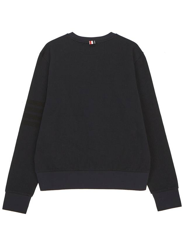 Seersucker Loopback 4 Bar Crew Neck Sweatshirt Navy - THOM BROWNE - BALAAN 3