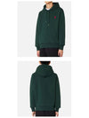 Mini Heart Logo Patch Embroidered Hoodie Green - AMI - BALAAN 6