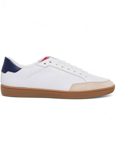 Court Classic Perforated Navy Tab Low Top Sneakers White - SAINT LAURENT - BALAAN 1