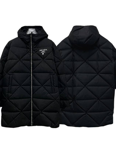 Logo Re-Nylon Down Padded Jacket Black - PRADA - BALAAN 2