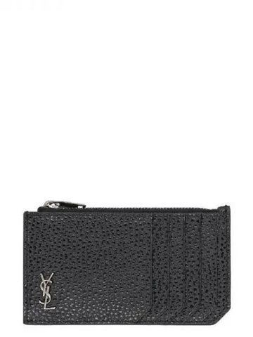 Cassandra metal logo zipper card wallet 271235 - SAINT LAURENT - BALAAN 1