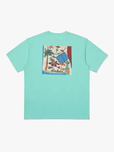 Diadora Hersi drawing artwork short sleeve t shirt MINT - DIADORA - BALAAN 1