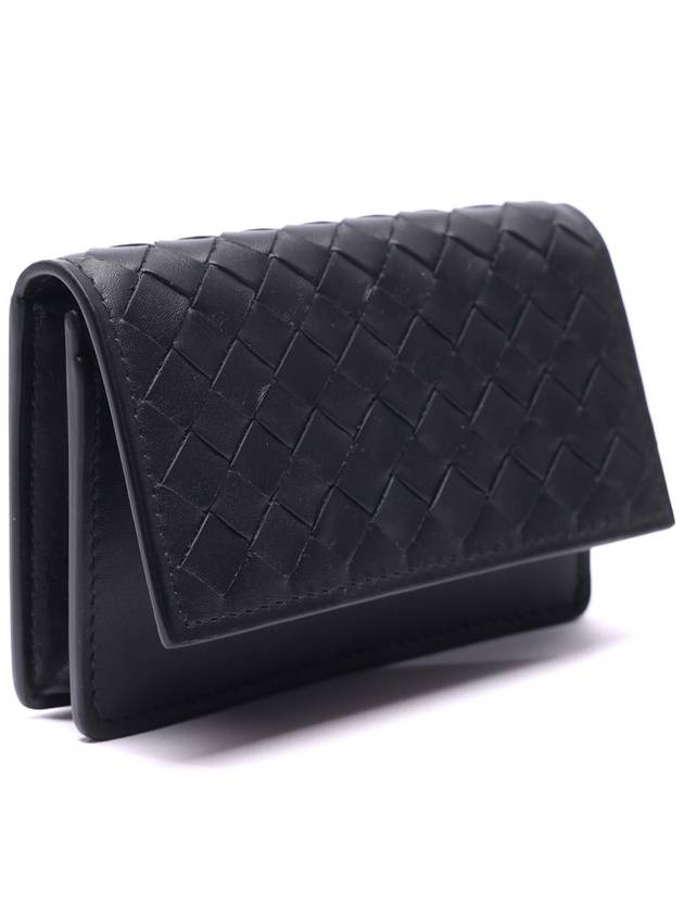 Intrecciato Flap Business Card Wallet Black - BOTTEGA VENETA - BALAAN 4