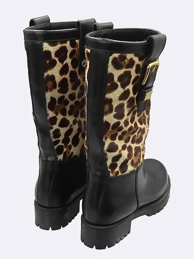 C16630 A7196 Black color leather leopard pattern women s boots 36 - DOLCE&GABBANA - BALAAN 5