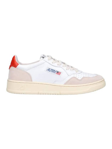 Medalist Leather Suede Orange Tab Low Top Sneakers White - AUTRY - BALAAN 1