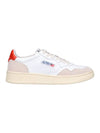 Medalist Leather Suede Orange Tab Low Top Sneakers White - AUTRY - BALAAN 1