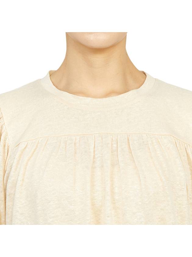 Women's Puff Sleeve Linen Blouse Beige - VANESSA BRUNO - BALAAN 7