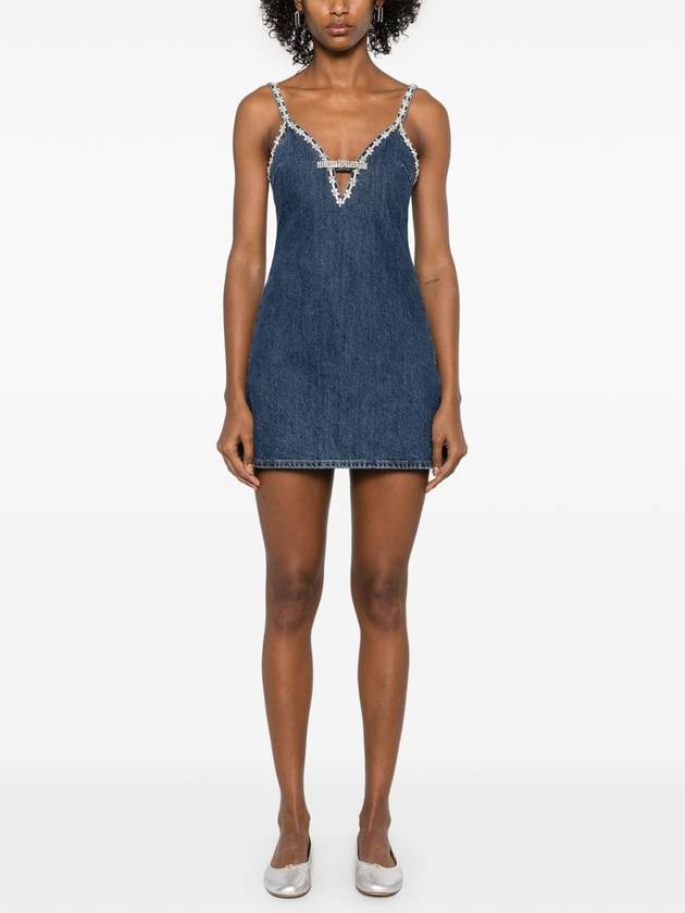 Denim strappy short dress blue - SELF PORTRAIT - BALAAN 3