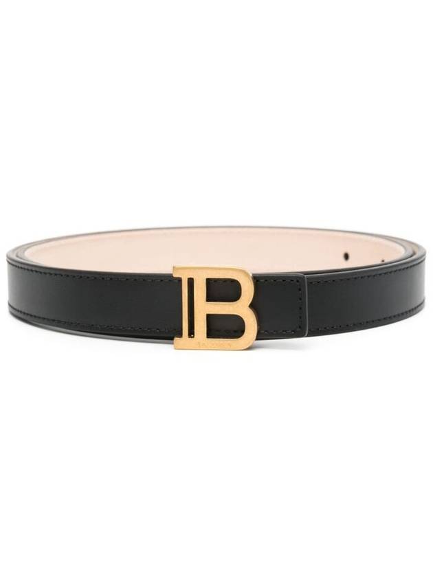 'B Belt' Black Belt With B Buckle In Leather Woman - BALMAIN - BALAAN 4