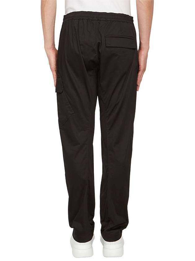 Drawstring Waist Satin Cargo Straight Pants Black - CP COMPANY - BALAAN 4