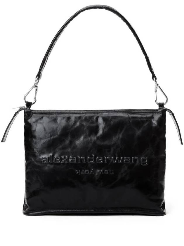 Punch Tech Leather Shoulder Bag Black - ALEXANDER WANG - BALAAN 1