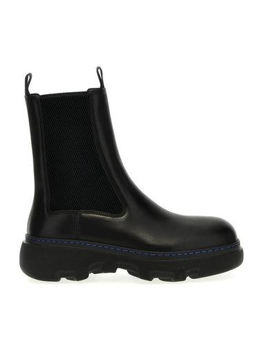 Leather Chelsea Boots Black - BURBERRY - BALAAN 1