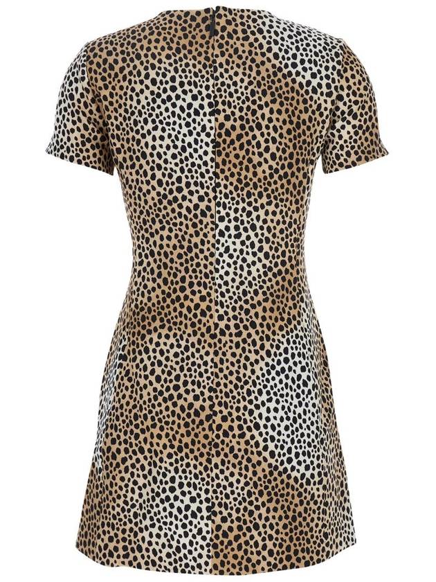 Brown Mini Dress With All-Over Leopard Print In Tech Fabric Blend Woman - MICHAEL KORS - BALAAN 2