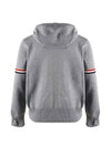 Cotton Milano Armband Zip Up Hoodie Light Grey - THOM BROWNE - BALAAN 2