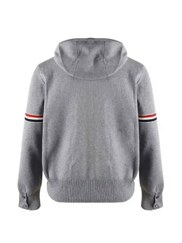 Cotton Milano Armband Zip Up Hoodie Light Grey - THOM BROWNE - BALAAN 2