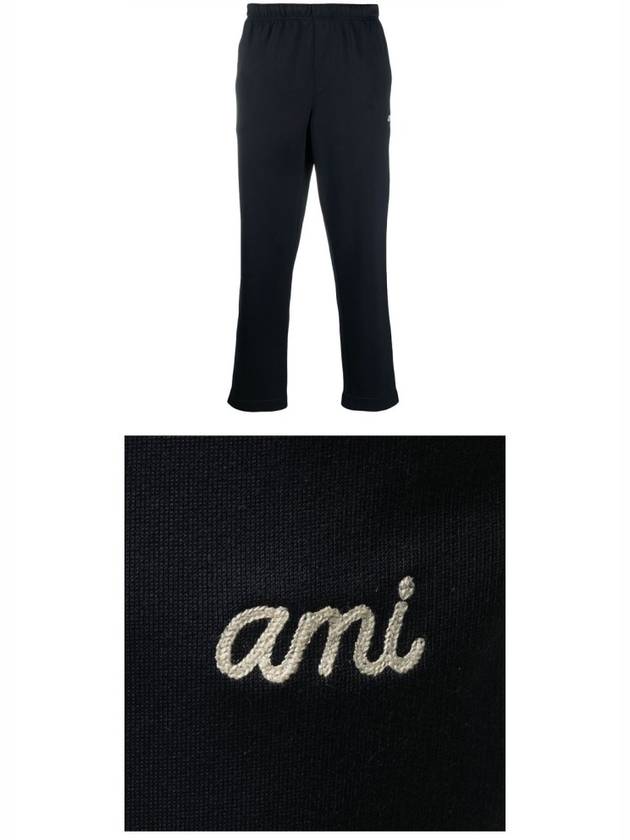 Men's Technical Cotton Track Pants Navy - AMI - BALAAN 5