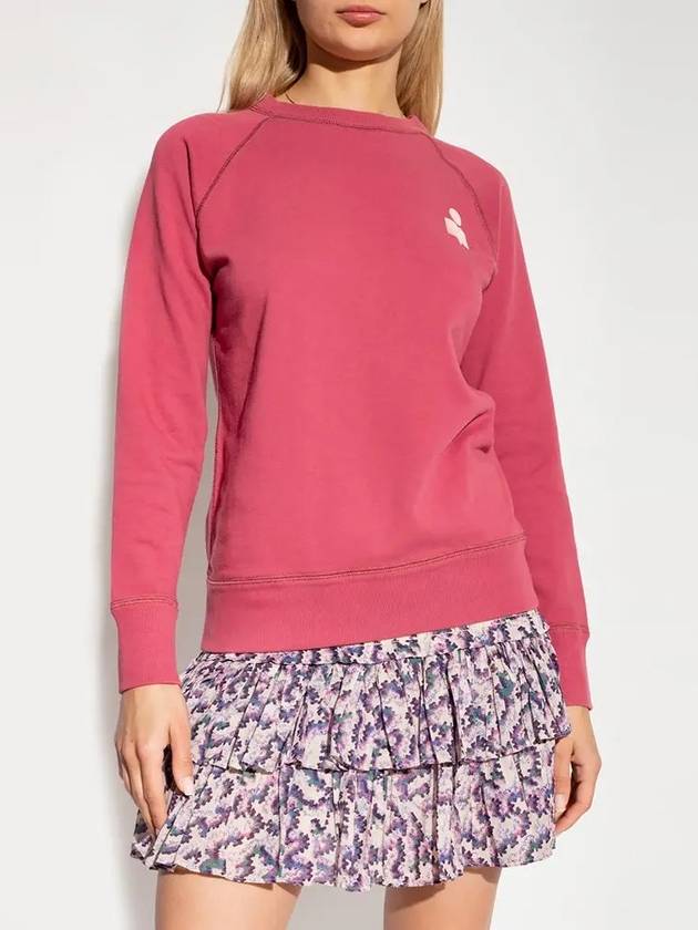 Millyp Velvet Logo Sweatshirt Rosewood - ISABEL MARANT - BALAAN 4