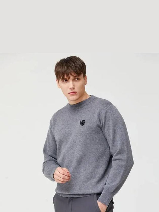 Golf Solid Knit Sweater Gray - HENRY STUART - BALAAN 1