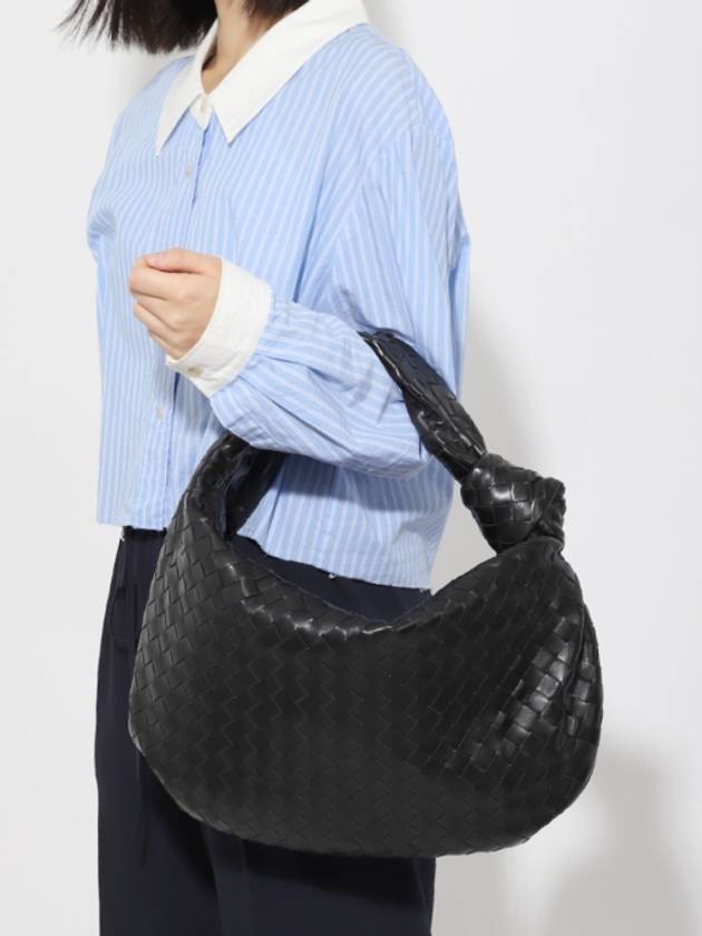 Intrecciato Jody Small Shoulder Bag Black - BOTTEGA VENETA - BALAAN 4