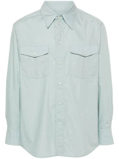 Western Poplin Long Sleeve Shirt Blue - LEMAIRE - BALAAN 1