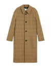 Mac Check Wool Single Coat Beige - CELINE - BALAAN 2