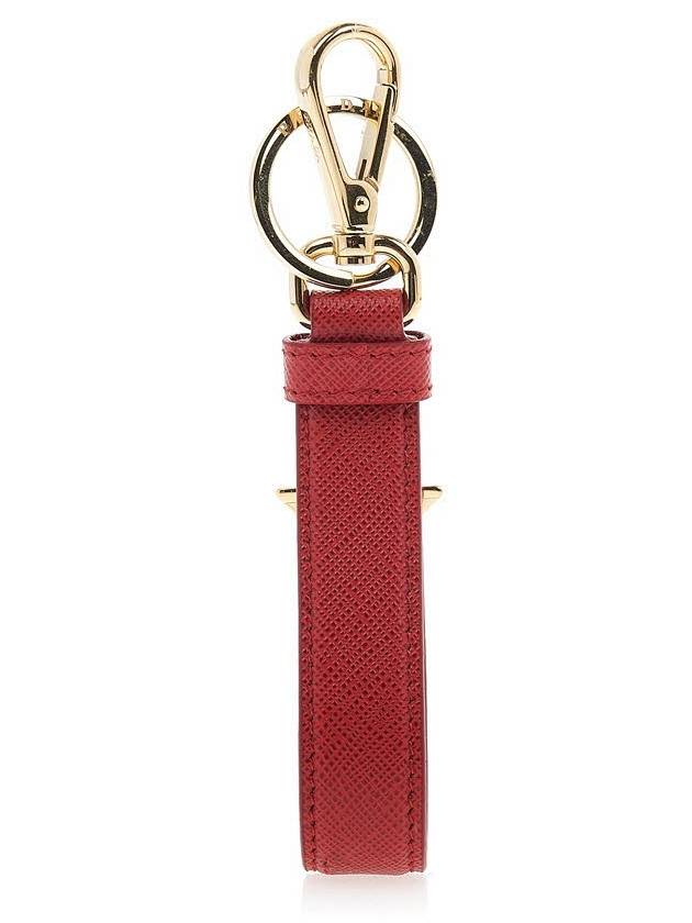 Saffiano Small Logo Charm Key Holder Red - PRADA - BALAAN.