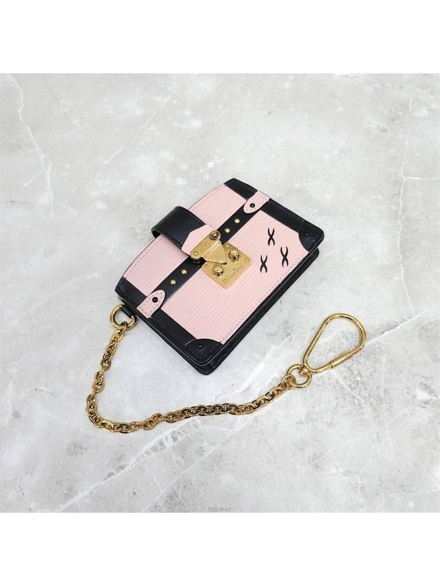 Lux You Pink Petite Mal Chain Keyring Mini Wallet - LOUIS VUITTON - BALAAN 6