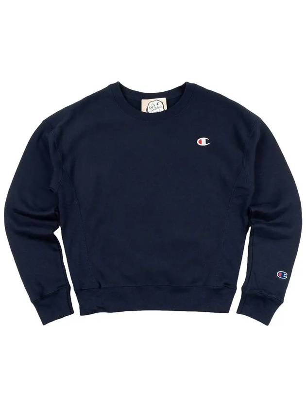 Reverse Weave Crew Neck Sweatshirt Navy - CHAMPION - BALAAN 3