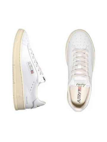 Dallas White Tab Leather Low Top Sneakers White - AUTRY - BALAAN 1