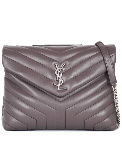 Silver Hardware Loulou Monogram Chain Shoulder Bag Grey - SAINT LAURENT - BALAAN 2